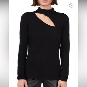 NWT Cut Out Mock Neck Top